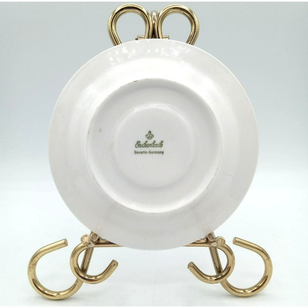 Eschenbach Bavaria Germany Vintage Saucer 5 Inch Pink and Gold Tea Cup Plate - Picture 7 of 12